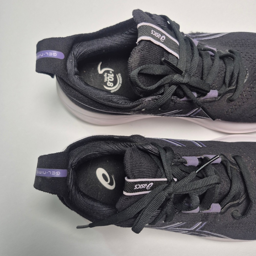 Asics Gel-Nimbus 26 Women Running Shoes Black Purple Sneakers - Picture 7 of 10
